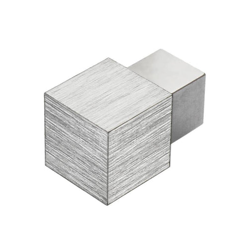 Innen- und Außenecke SQUARELINE Aluminium hochglanzeloxiert gebürstet silber 7mm