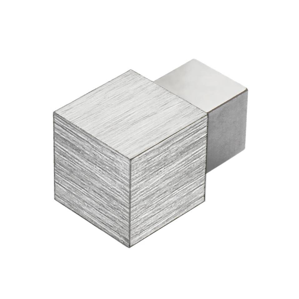 Innen- und Außenecke SQUARELINE Aluminium hochglanzeloxiert gebürstet silber 10mm
