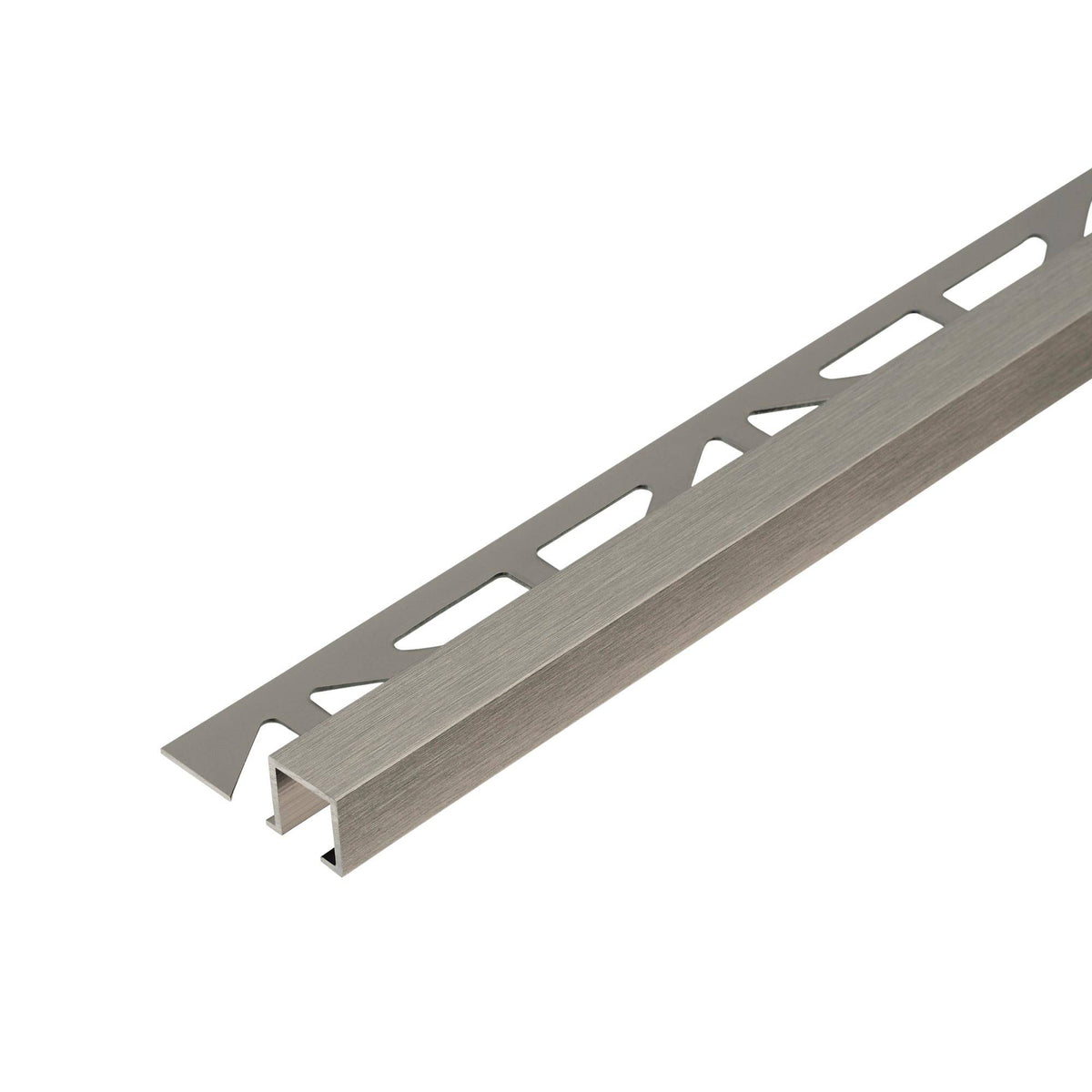 Abschlussprofil SQUARELINE Aluminium hochglanzeloxiert gebürstet titan 9mm 250cm
