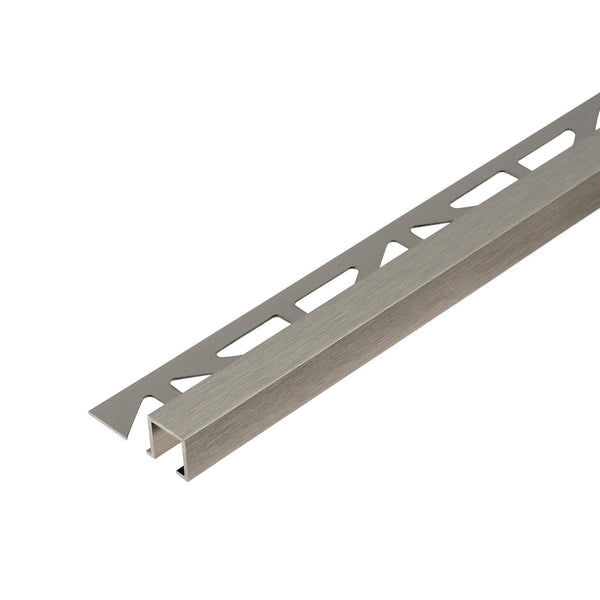Abschlussprofil SQUARELINE Aluminium hochglanzeloxiert gebürstet titan 12,5mm 250cm