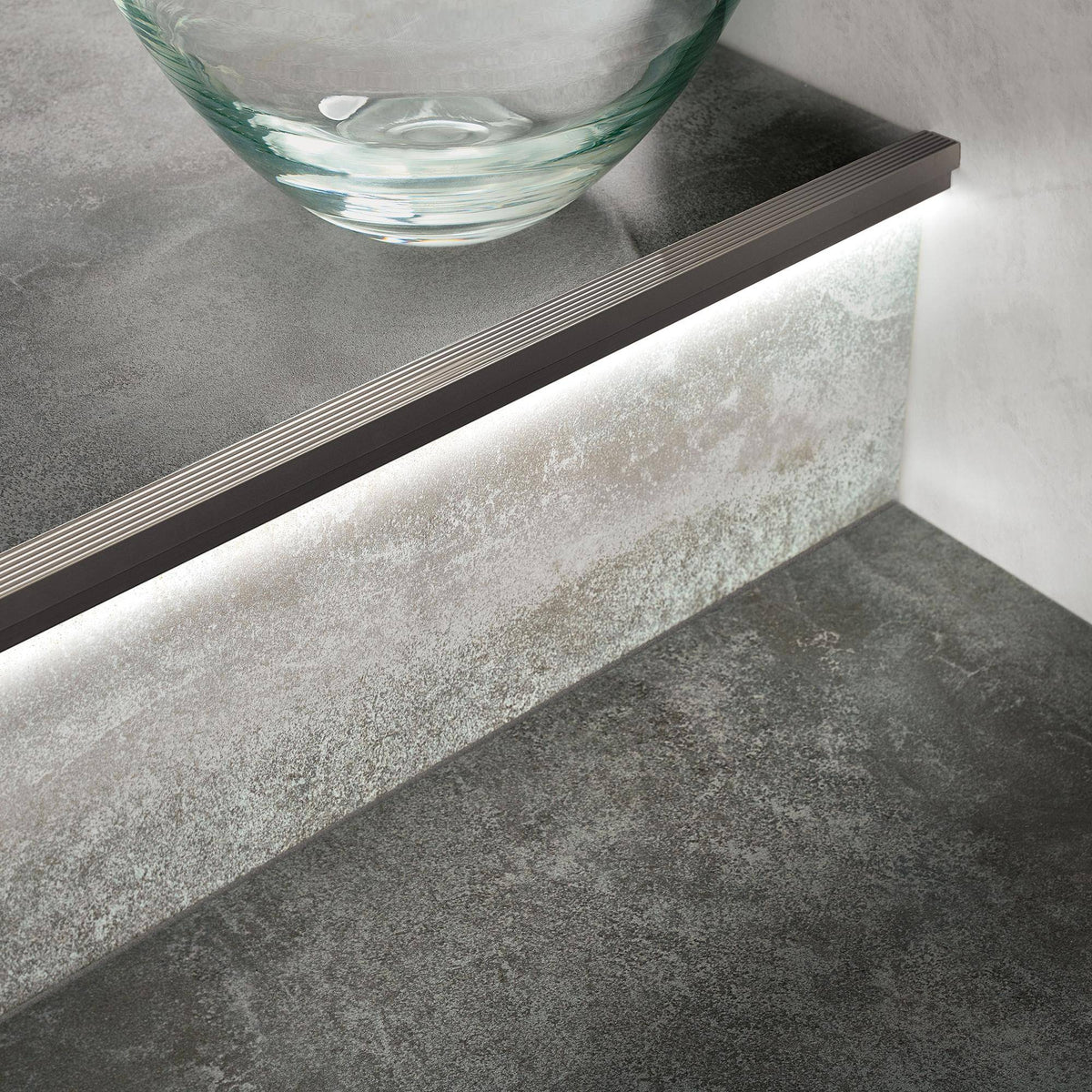 DURAL Profil de base SQUARESTEP LED aluminium anodisé titane 11mm 150cm