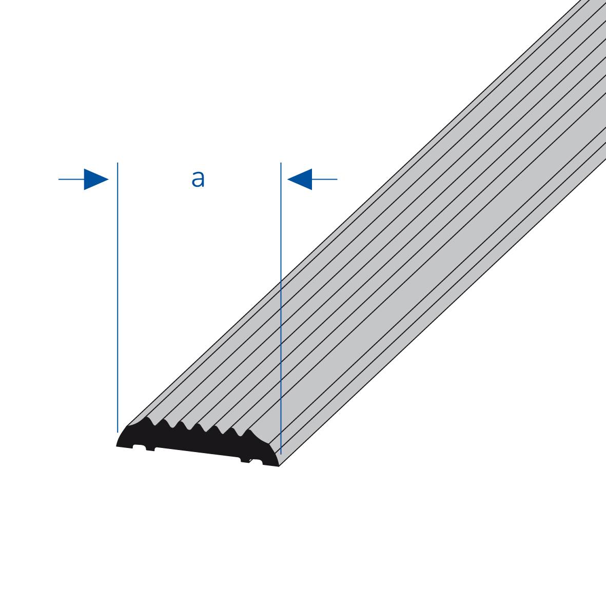 Einlage STEP PVC schwarz gerillt 25lfdm