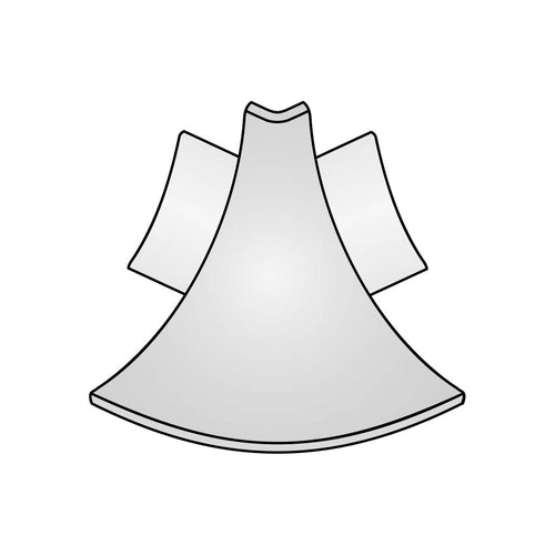 DURAL Angle extérieur T-COVE Métal coulé sous pression anodisé brillant argent 22mm