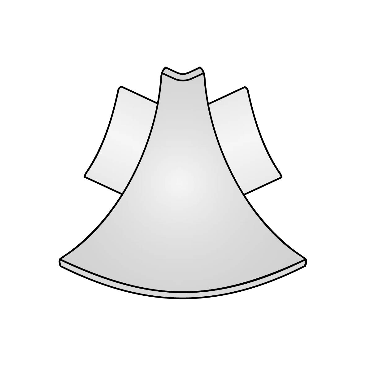 Außenecke T-COVE Metalldruckguss pulverbeschichtet weiß 12mm
