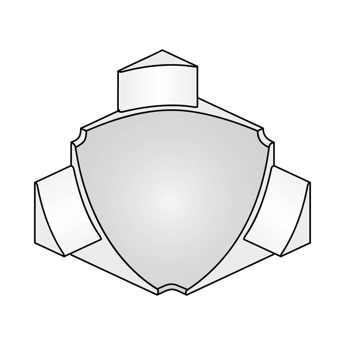Innenecke T-COVE Metalldruckguss eloxiert titan 16mm