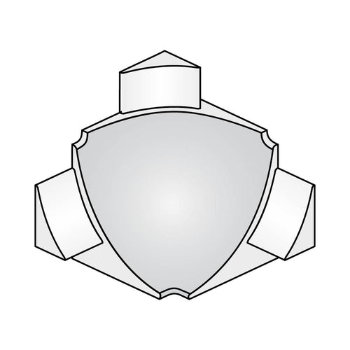 Innenecke T-COVE Metalldruckguss eloxiert silber 22mm