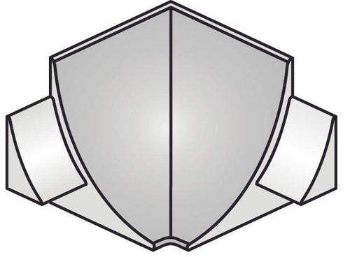 DURAL Angle intérieur T-COVE métal coulé sous pression anodisé brillant argent 16mm