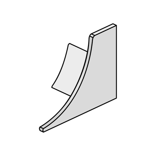 Endkappe rechts T-COVE Metalldruckguss pulverbeschichtet weiß 12mm
