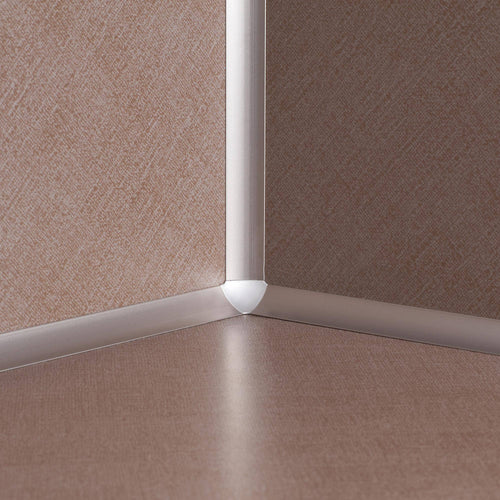 Wand/Boden-Anschlussprofil T-COVE Aluminium hochglanzeloxiert silber 250cm
