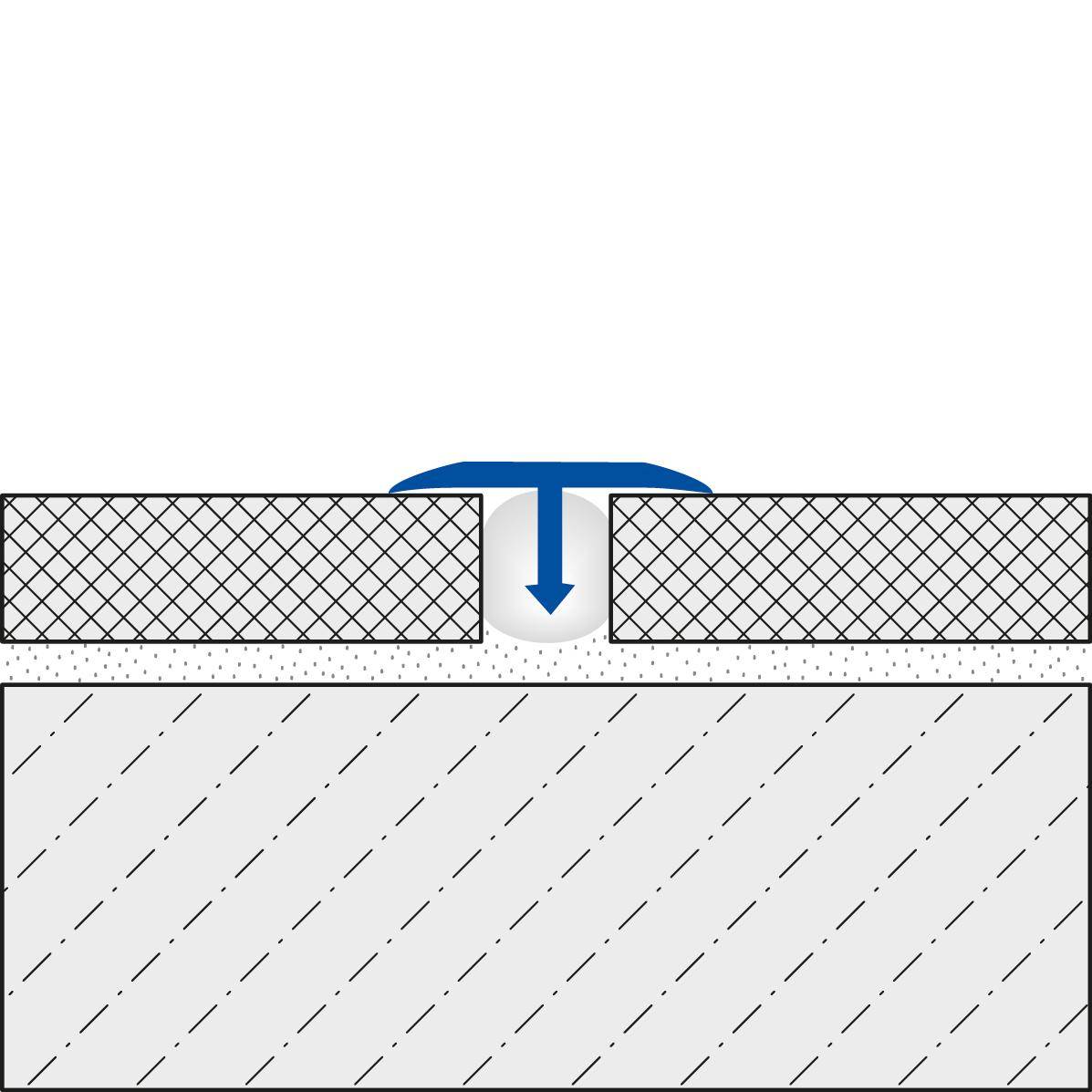 DURAL afdekprofiel passend voor Z-Flex Curver T-FLOOR aluminium geanodiseerd titanium 7mm 250cm