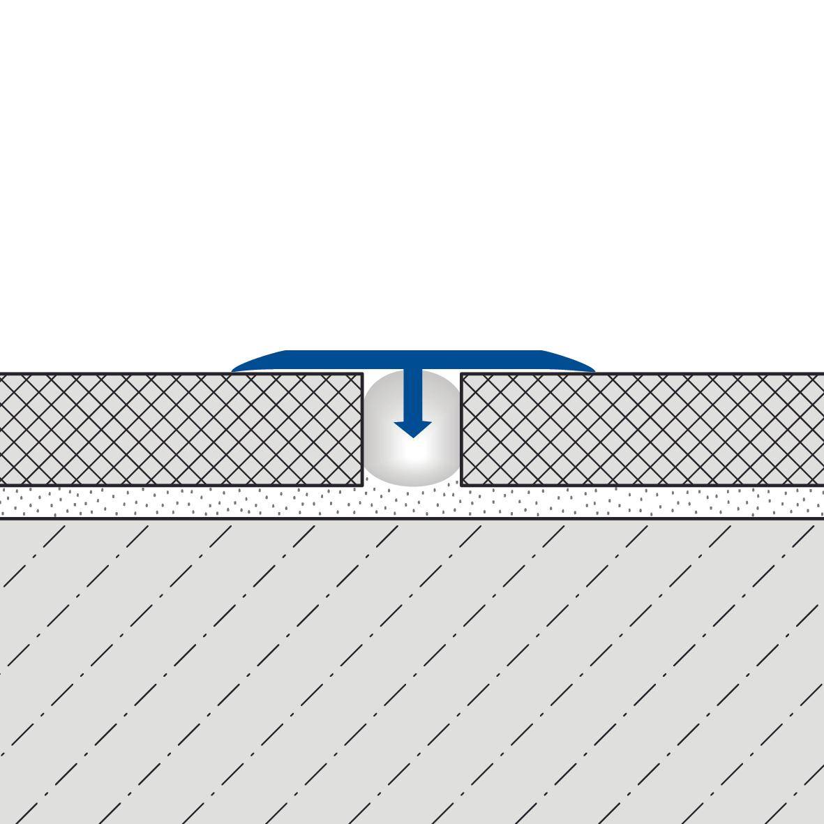 Abdeckprofil geeignet für Z-Flex Curver T-FLOOR Messing hochglänzend mit Schutzfolie 7mm 250cm