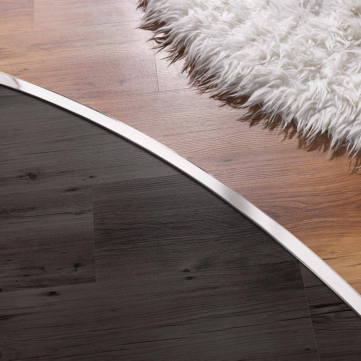 Profilé de recouvrement DURAL adapté au Z-Flex Curver T-FLOOR aluminium laiton chromé 8mm 250cm