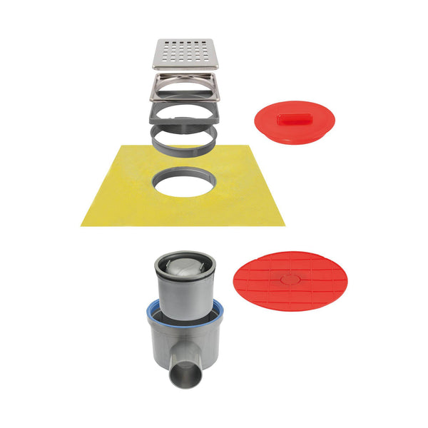 Bodenablauf Komplettset Komplettset mit Folie TI-DRAIN 15mm 15cm