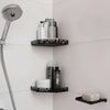 Tablette d'angle DURAL avec tringle TI-SHELF PENTA Acier inoxydable (V2A/304) noir structuré 32mm