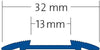 Treppenstufenprofil für 1 x Einlage 13 mm TREDSAFE Aluminium eloxiert silber 3mm 250cm