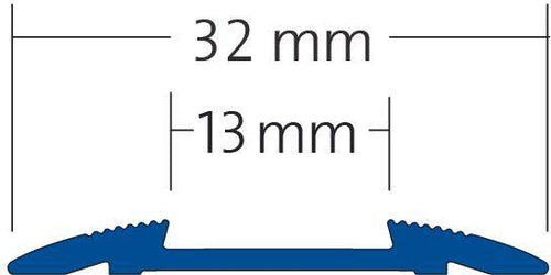 Treppenstufenprofil für 1 x Einlage 13 mm TREDSAFE Aluminium eloxiert silber 3mm 250cm