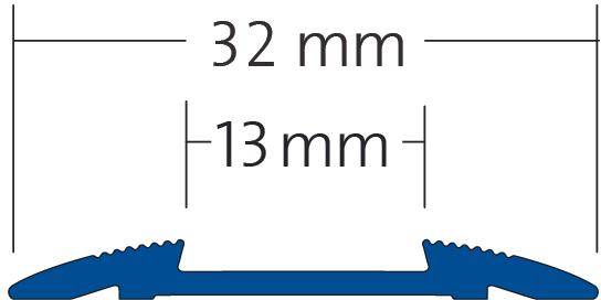 Treppenstufenprofil für 1 x Einlage 13 mm TREDSAFE Aluminium eloxiert silber 3mm 250cm