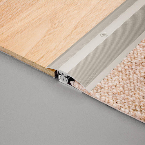 Profil d'adaptation DURAL TRIFLOOR TRANSITION aluminium anodisé argent hauteur 7 - 17 mm largeur visible 48 mm 270cm