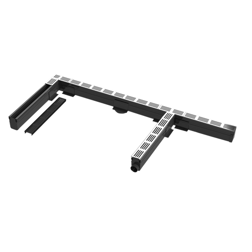 Verbindungsstück U-DRAIN PRO Aluminium eloxiert schwarz 100mm
