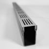 Caniveau de drainage DURAL U-DRAIN PRO PVC argent anodisé 100mm 100cm