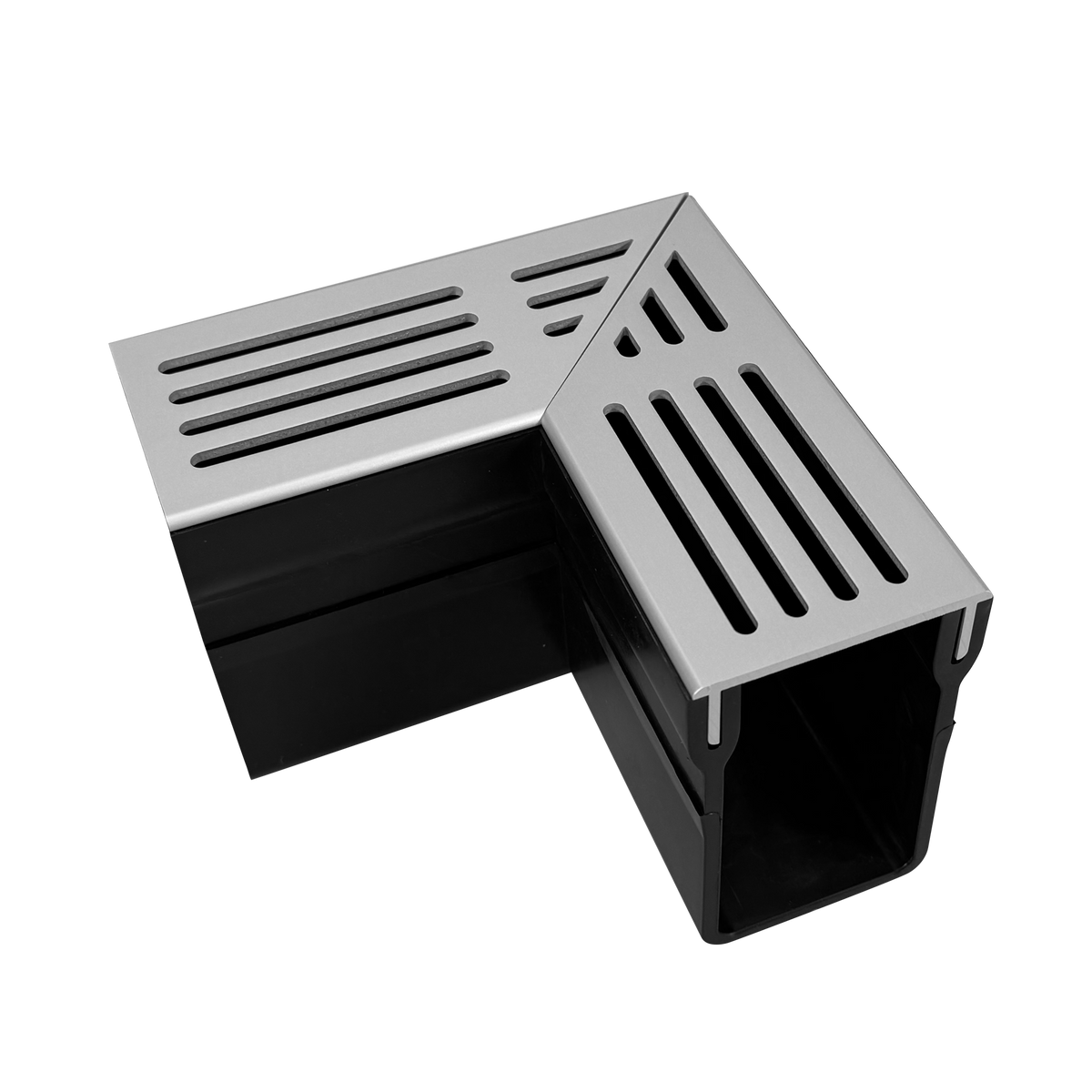 Eckstück U-DRAIN PRO PVC silber eloxiert 100mm