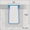 Caniveau de drainage DURAL U-DRAIN PRO PVC argent anodisé 100mm 100cm