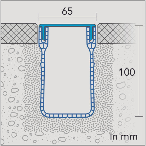 Eckstück U-DRAIN PRO PVC silber eloxiert 100mm