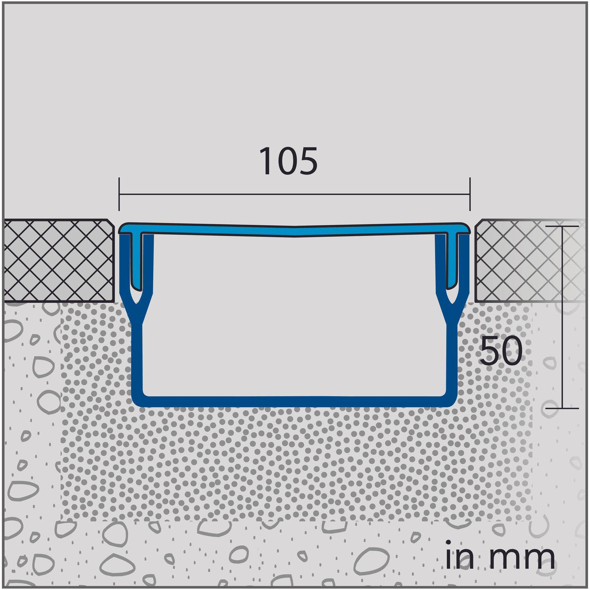 Eckstück U-DRAIN PRO silber eloxiert 50mm