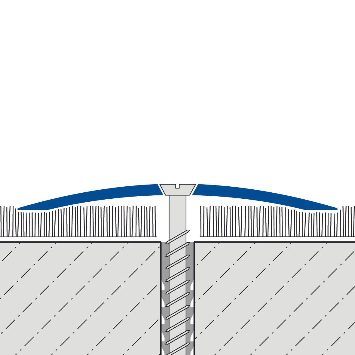 Übergangsprofil gebohrt UNIFLOOR STANDARD Edelstahl (V2A/430) silber eloxiert 100cm
